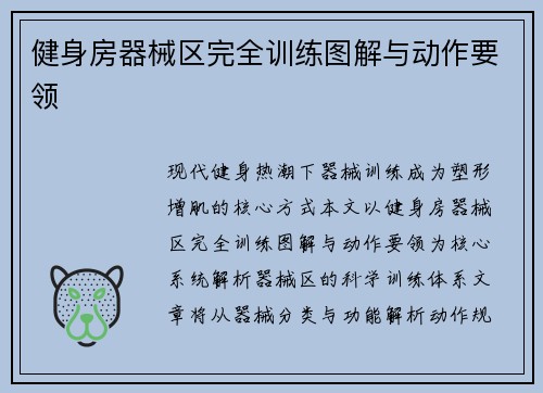 健身房器械区完全训练图解与动作要领